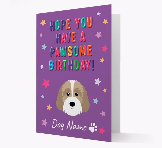 Personalised Card 'Hope You Have A Pawesome Birthday' with {breedCommonName} Icon